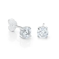 6MM Zirconia Steel Stud Earrings