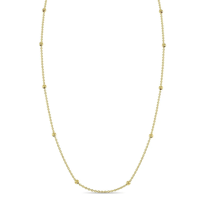 Polished Gold Bead Stations Kids Necklace