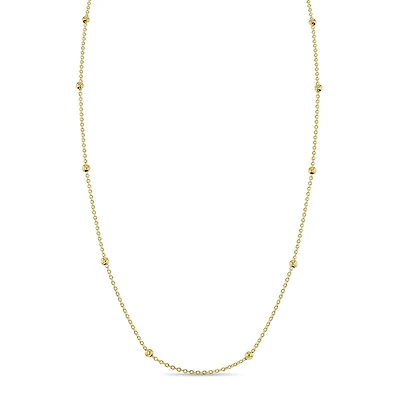 Polished Gold Bead Stations Kids Necklace