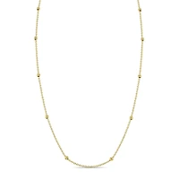 Polished Gold Bead Stations Kids Necklace