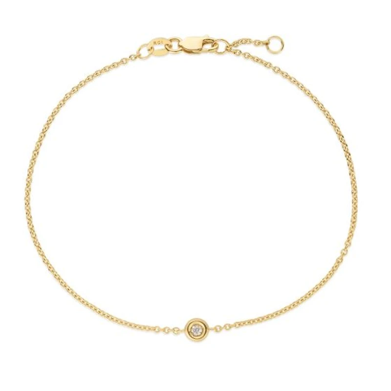 .02ct Bezel Set Diamond Bracelet 14KY