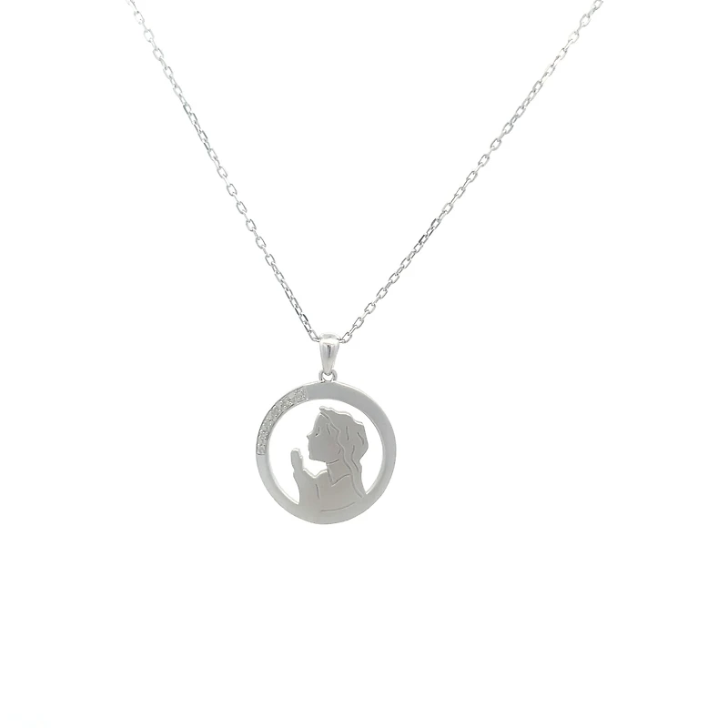 Virgen Nina Silver and Diamonds Necklace