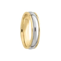 4MM Yellow/White Dome Wedding Ring