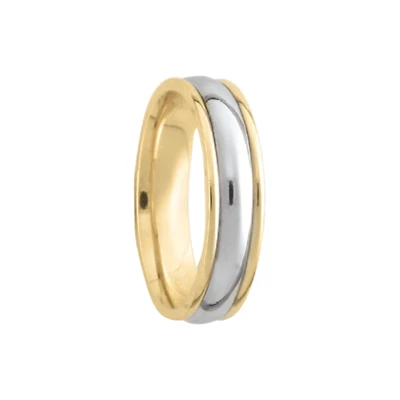 4MM Yellow/White Dome Wedding Ring