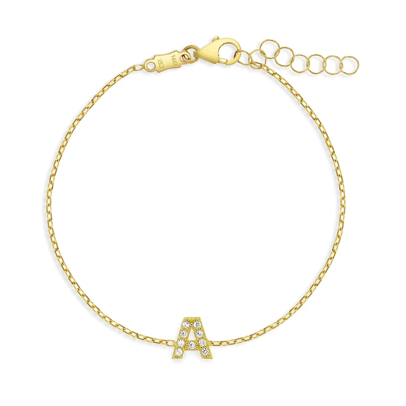 Sparkling Initial Kids Bracelet