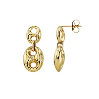 Double Dangle Puff Mariner 14K Earrings