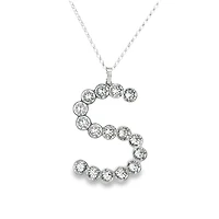 XL S Initial Silver/Clear Pendant