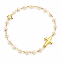 Pearl and Cross Kids Bracelet