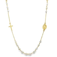 Pearl Angelito Cross Necklace