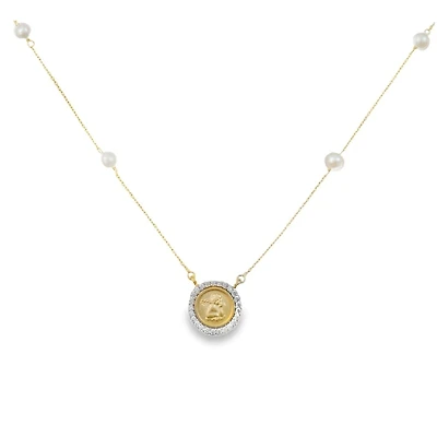 Angelito Pearl and Zirconia Necklace