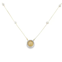 Angelito Pearl and Zirconia Necklace