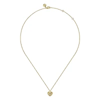 Flutted Heart Diamond Necklace