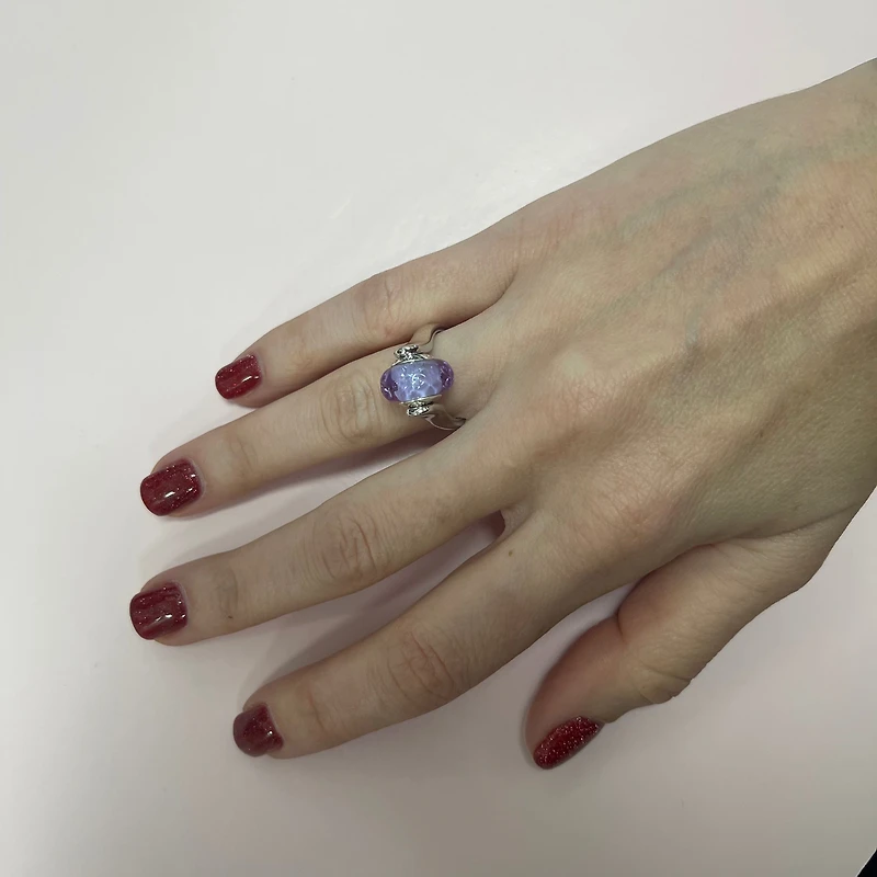 Tall Silver Ring For Murano Charms