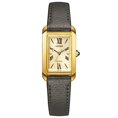 L Bianca Gold and Grey Rectangular 33MM Watch