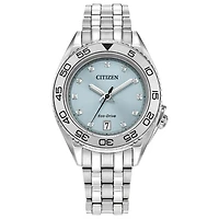 Carson 35MM Light Blue Diamond Watch