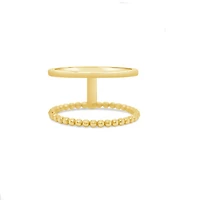 Double Line Polished/Beaded Ring