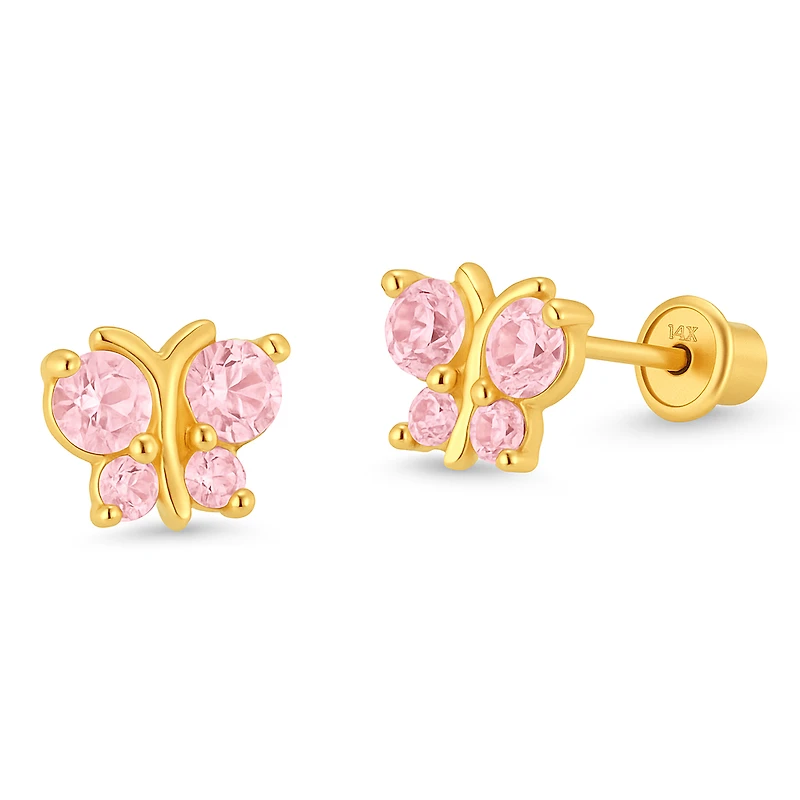 Light Pink Butterfly Stud Earrings