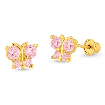Light Pink Butterfly Stud Earrings