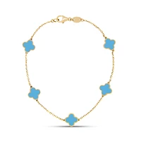 Clover Inlay Turquoise Bracelet