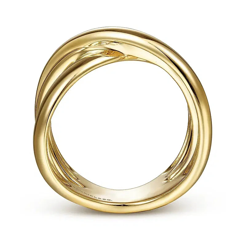 High Polished Criss Cross Ring