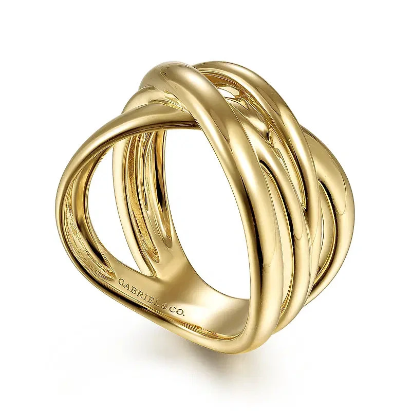 High Polished Criss Cross Ring