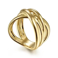 High Polished Criss Cross Ring