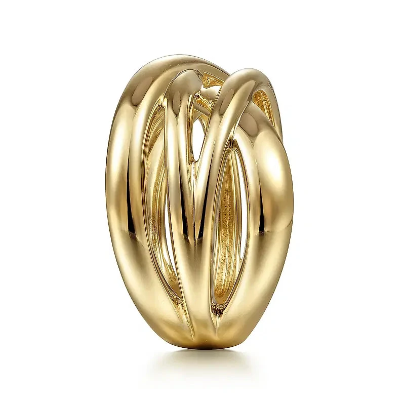 High Polished Criss Cross Ring