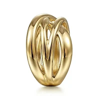 High Polished Criss Cross Ring