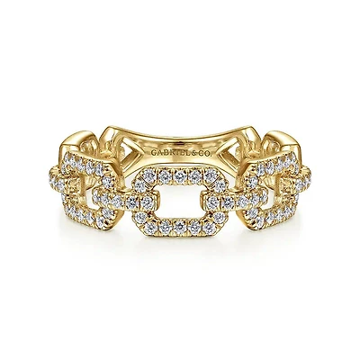 Diamonds Links Yellow Gold Ring