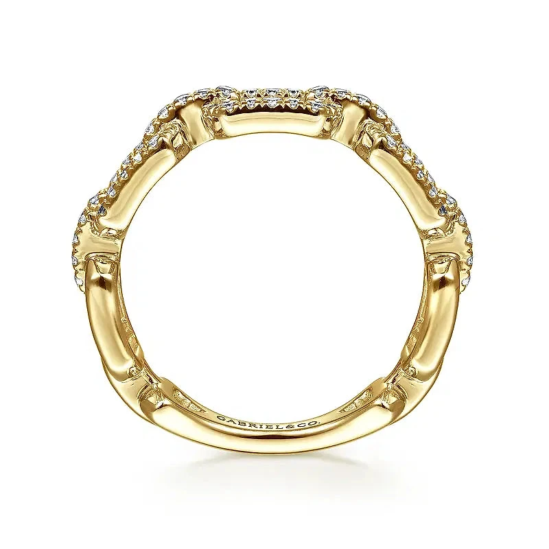 Diamonds Links Yellow Gold Ring