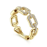 Diamonds Links Yellow Gold Ring