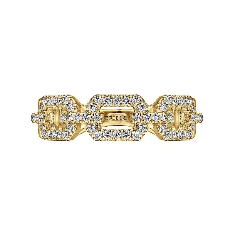 Diamonds Links Yellow Gold Ring