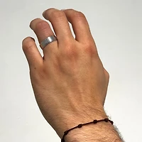 Brushed 6mm White Gold Band
