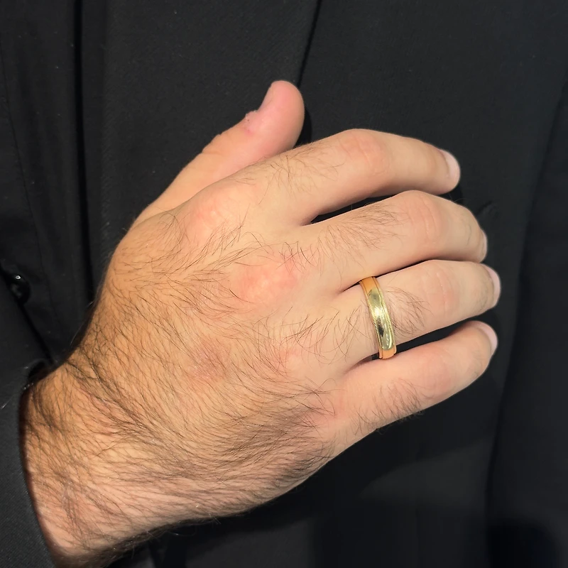 5MM Milgrain Gold Band 14KY