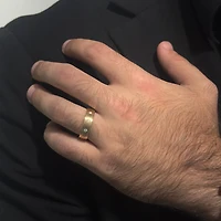 Brushed and Polished Edges Diamond Ring