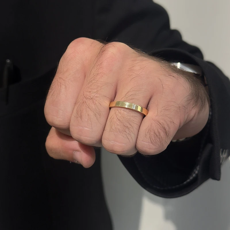 3MM Flat Yellow Gold Band