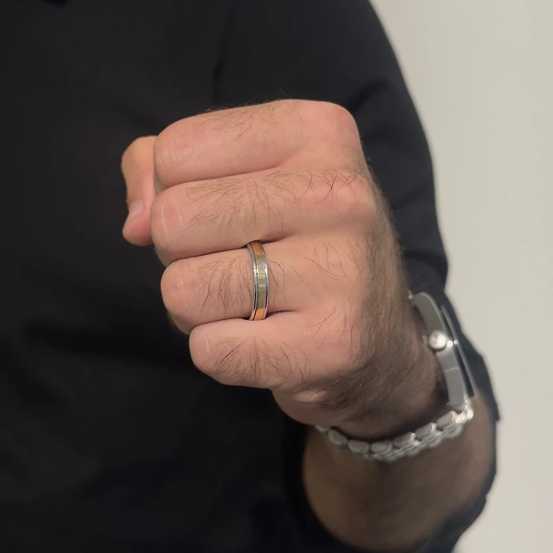 4MM White/Yellow Wedding Ring