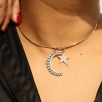 Star Pendant Two-Tone with Diamonds-22MM