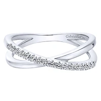 Crossover Diamond Ring White Gold
