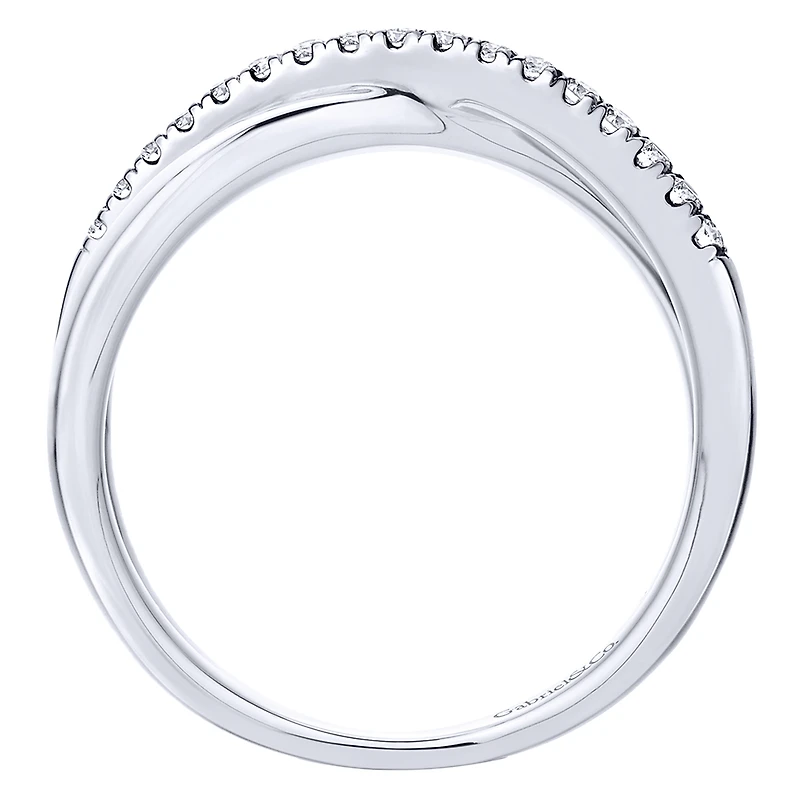 Crossover Diamond Ring White Gold