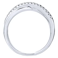 Crossover Diamond Ring White Gold