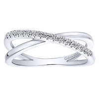 Crossover Diamond Ring White Gold