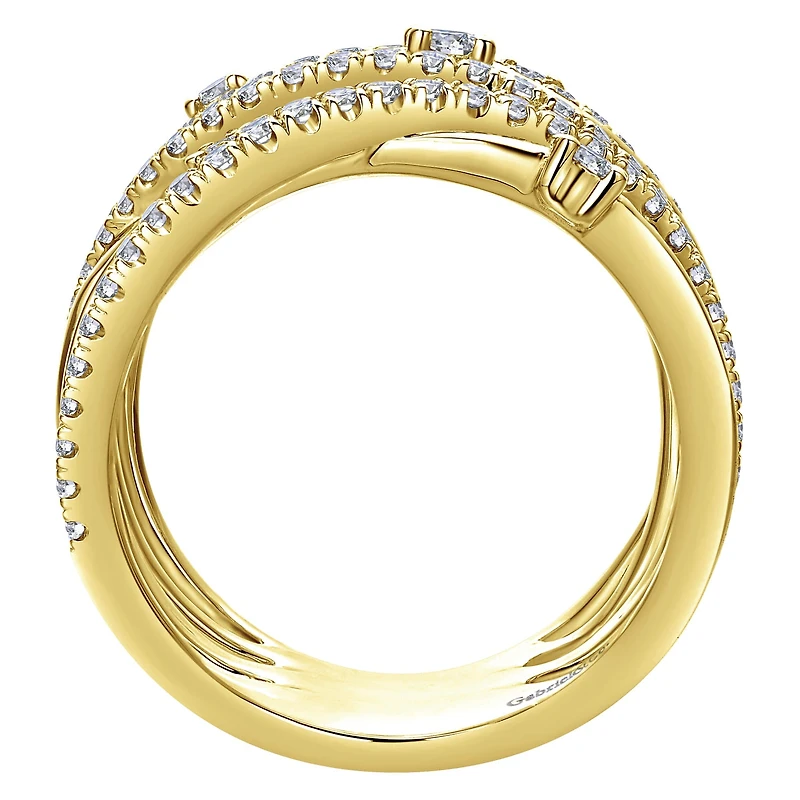 Intersecting Diamond Wide Ring
