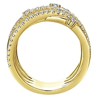 Intersecting Diamond Wide Ring