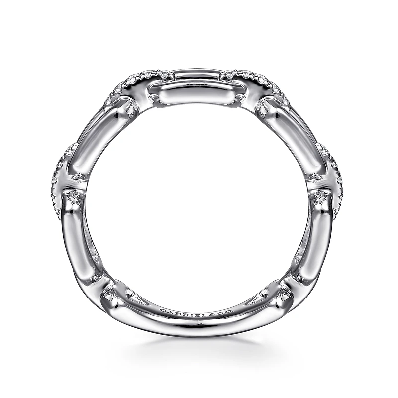 Diamond Link White Gold Ring