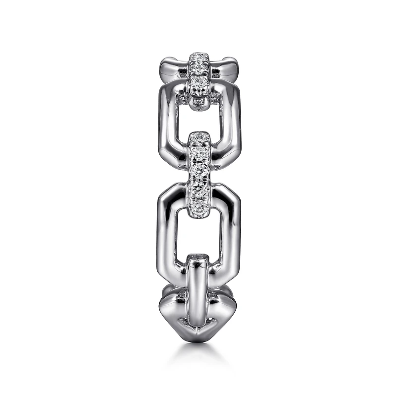 Diamond Link White Gold Ring