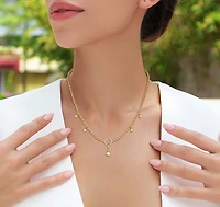 Charm Necklace with Dangle Diamonds