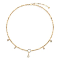 Charm Necklace with Dangle Diamonds
