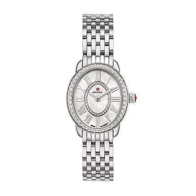 Serein Oval Diamond Silver Watch