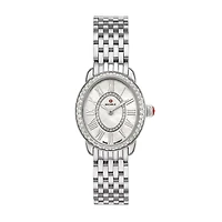Serein Oval Diamond Silver Watch